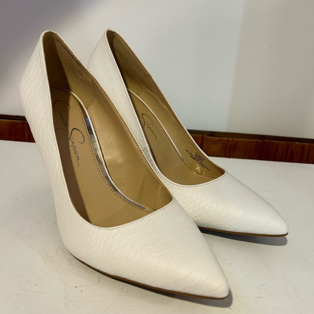 Jessica Simpson White Heels